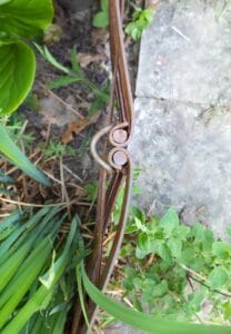 Decorative Corten edging hoop detail from top